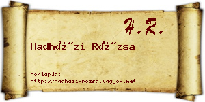 Hadházi Rózsa névjegykártya