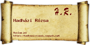 Hadházi Rózsa névjegykártya