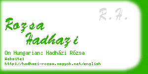rozsa hadhazi business card